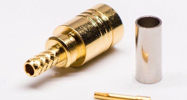 SMB射频同轴连接器镀金公头压接RG316线材