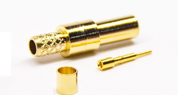 smb母头公针直式射频连接器镀金压接式接线