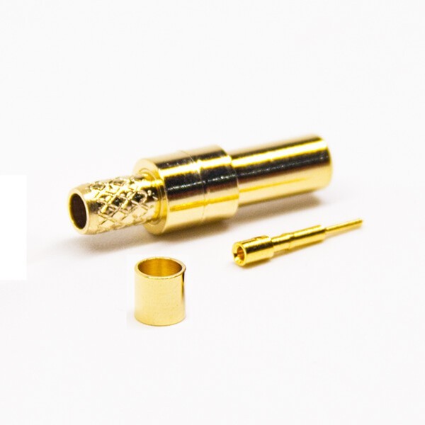 smb母头公针直式射频连接器镀金压接式接线