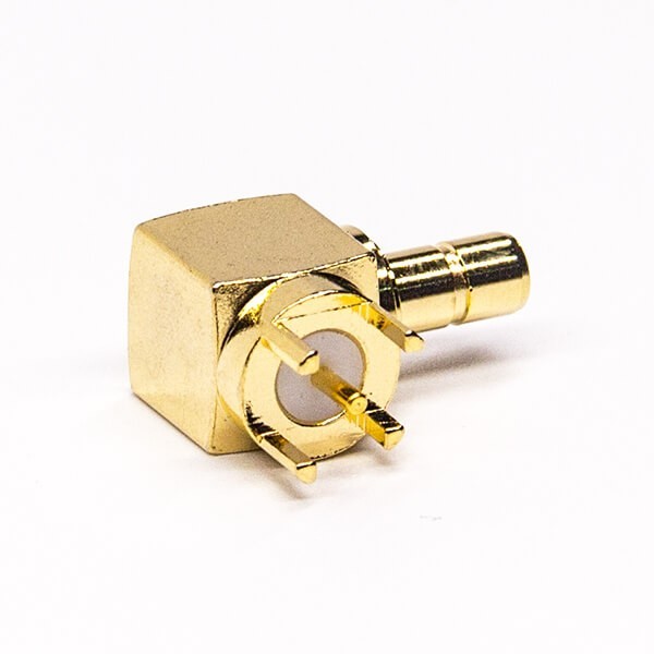 smb同轴连接器弯式镀金公头插板接PCB板