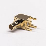 SMB母头弯式接PCB板插孔式射频连接器