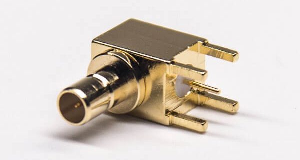 SMB母头弯式接PCB板插孔式射频连接器