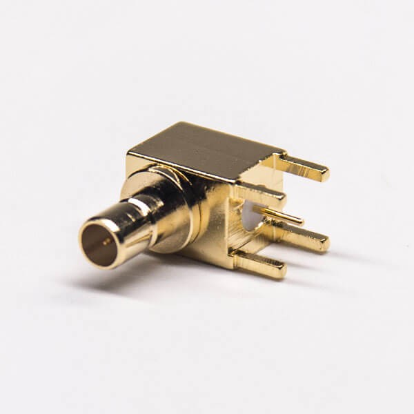 SMB母头弯式接PCB板插孔式射频连接器