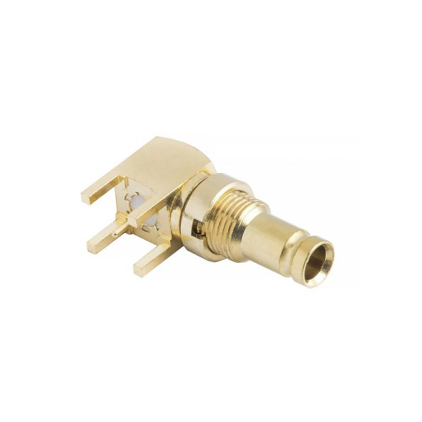 1.0 / 2.3连接器插孔焊接端接直角75ΩPCB安装标准隔板配件螺纹6GHz