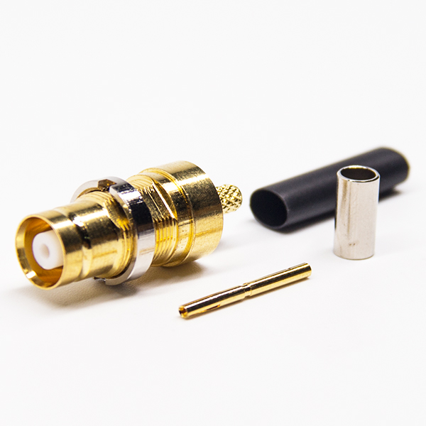 din 1.6/5.6连接器直式母头穿墙镀金压接式接线