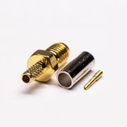 SSMA直头插座 RF连接器螺纹连接接线压接