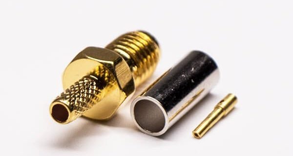 SSMA直头插座 RF连接器螺纹连接接线压接