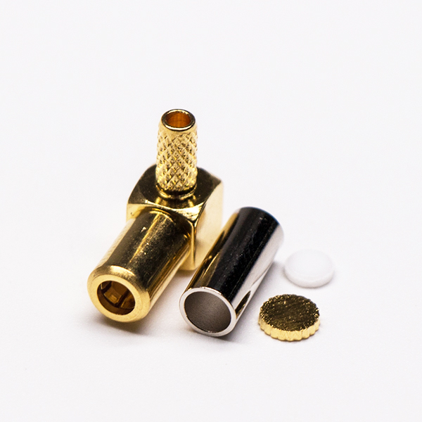 SSMB弯式连接器公头RF射频同轴压接线缆