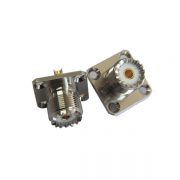 rf射频同轴连接器法兰盘4孔方形座uhf母头