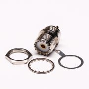 uhf射频连接器直式母头前锁穿墙接面板