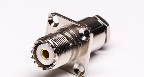 uhf同轴连接器母头直式UHF-SL16-J-4螺母锁紧带法兰接线