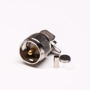 uhf公头弯式金针UHF-C-JW3压接同轴线缆