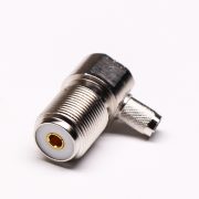 uhf 连接器前穿墙弯式压接母头接线