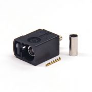 Fakra 母头直式A型黑色压接焊接连接器 RG174 线