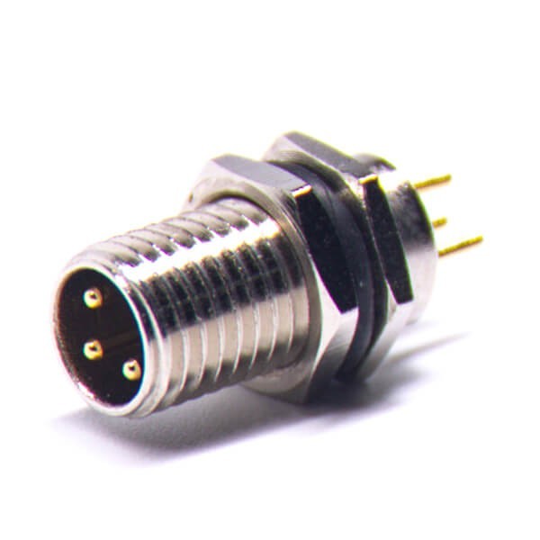 M8 连接器直头板端前锁长螺纹连接器A型3芯防水公插座传感器 M8 连接器直头板端前锁长螺纹连接器A型3芯防水公插座传感器