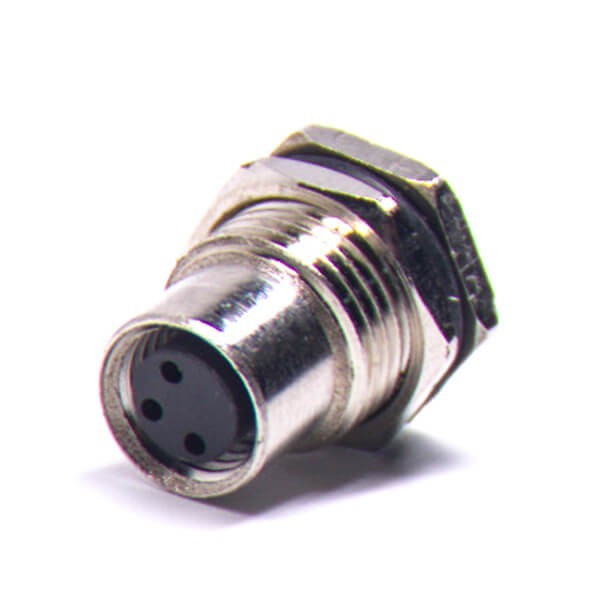 M8 3芯连接器直式PCB板端前锁连接器A型3芯防水母插座传感器 M8 3芯连接器直式PCB板端前锁连接器A型3芯防水母插座传感器