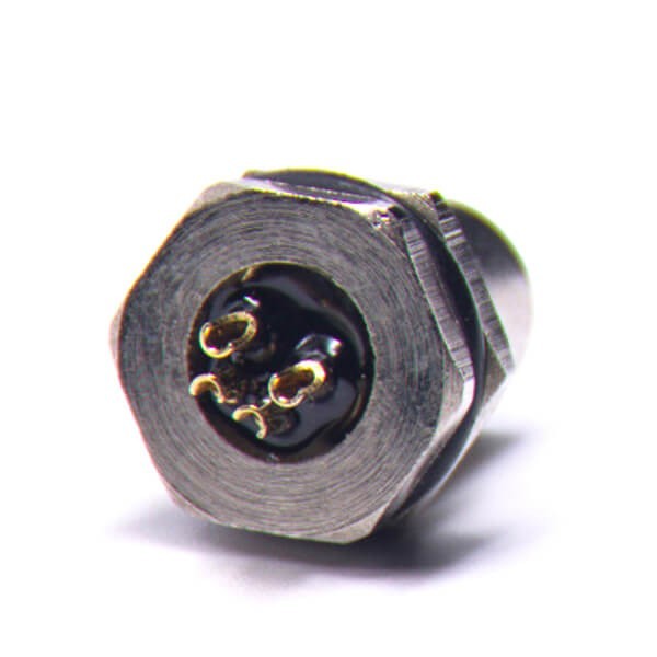 M8 防水连接器 A型板端前锁焊线式连接器4芯母插座 M8 防水连接器 A型板端前锁焊线式连接器4芯母插座