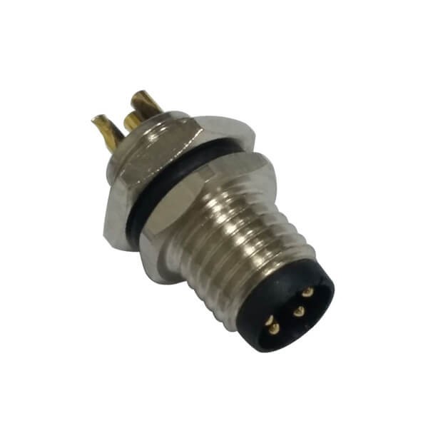 M8 M12连接器防水圆形航空接头A型4芯焊线母插座 M8 M12连接器防水圆形航空接头A型4芯焊线母插座