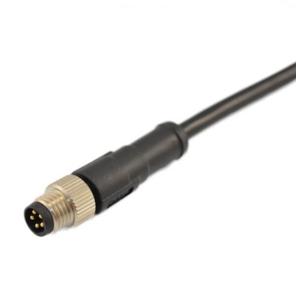 成型式M8航空插头注塑款直式5芯公头接线24AWG 75厘米 成型式M8航空插头注塑款直式5芯公头接线24AWG 75厘米