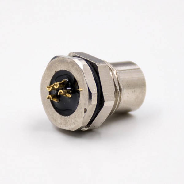 M8连接器4芯母头直式前锁板板端插座接线焊接式传感器 M8连接器4芯母头直式前锁板板端插座接线焊接式传感器