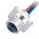 电气接头M12连接器4Pin A型 法兰母座直式带屏蔽1M AWG22带线型防水传感连接器