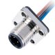 航空接头M12连接器4P D型法兰公座子带线型防水传感连接器30CM AWG22