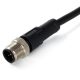 IP67防水连接器 4芯M12接头 A-code 母头直式防水不带屏蔽带线1M AWG22航空插头