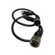 M12 4P防水电缆接头母头转MINI DIN 4PIN公头头注塑线30CM AWG22
