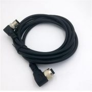 M12电缆弯母头5孔双边带线1M AWG24连接器不带屏蔽防水