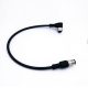 航空插头M12-4P注塑带线双头防水连接器带线1M AWG24直转弯不带屏蔽