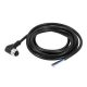 M12连接器 4pin母弯头A型编码预铸式带线型防水插头单边线1M AWG22
