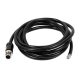塑封防水M12接头12pin 公头A扣不带屏蔽直式单边注塑线2M AWG26