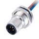 IP67防水连接器 M12公头3pinA编码带屏蔽前锁板带线50CM AWG22