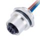 M12连接器 5pin 母头后锁带线型A编码插座带线1M AWG22带屏蔽