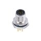 M12连接器5P 公c插座 B型板端PCB插板式 后锁工业防水传感连接器