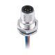 M12  B型板端连接器5pin公座子后锁焊接带线1M AWG22带屏蔽