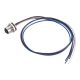 M12 4PIN D型母头前锁板焊线座子带屏蔽带线1M AWG22