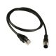 M12网线D Code 4芯公头转RJ45公头不带屏蔽注塑电缆1M AWG22