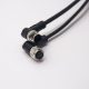 m12电缆弯母头A编码3芯不带屏蔽工业防水连接器1M AWG22