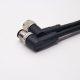m12电缆信号线5芯90度公对母A编码工业防水插头不带屏蔽1M AWG22