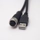 m12转USB接线180度m12A型17芯转USB Type A公头