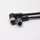 m12电缆弯公头6芯母头对公头A型直式防水不带屏蔽1M AWG24
