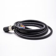 M12连接器8芯A型母弯头不带屏蔽注塑线2M