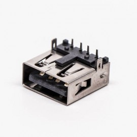 type-a usb母座弯式两脚插板带定位柱接板