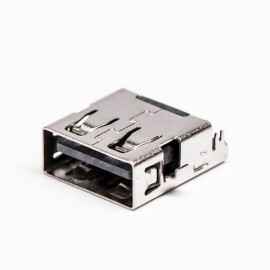 2.0USB插口母座弯头反向四脚插板