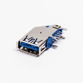 usb3.0母头type a 弯头侧插式蓝色胶芯接板 usb3.0母头type a 弯头侧插式蓝色胶芯接板