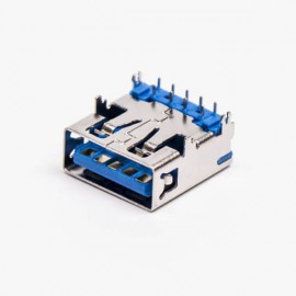 usb3.0母座连接器弯式dip四脚带鱼叉脚 usb3.0母座连接器弯式dip四脚带鱼叉脚