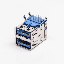 usb3.0双母座弯头弯脚穿孔接PCB板 usb3.0双母座弯头弯脚穿孔接PCB板