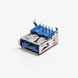 usb3.0a型母头弯式蓝色胶芯弯脚DIP插板 usb3.0a型母头弯式蓝色胶芯弯脚DIP插板