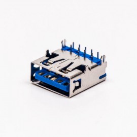 usb3.0蓝色接口type a母座弯头穿孔插板带鱼叉脚 usb3.0蓝色接口type a母座弯头穿孔插板带鱼叉脚